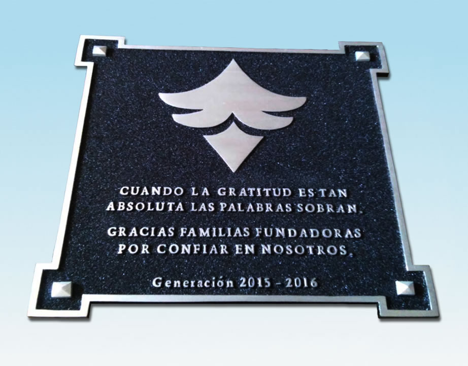 placas conmemorativas de aluminio