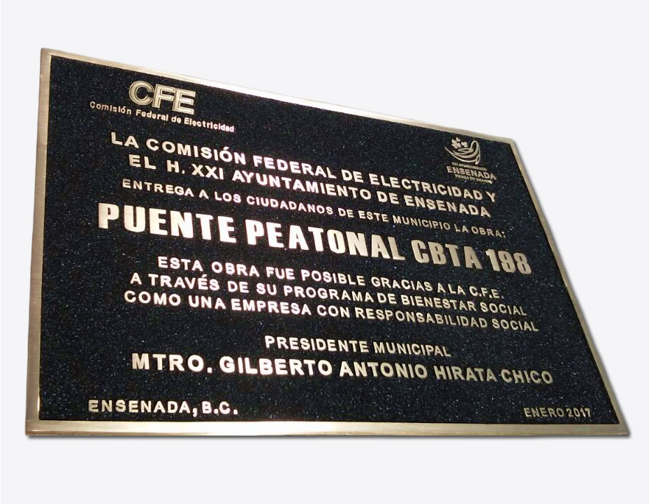 placas conmemorativas de bronce