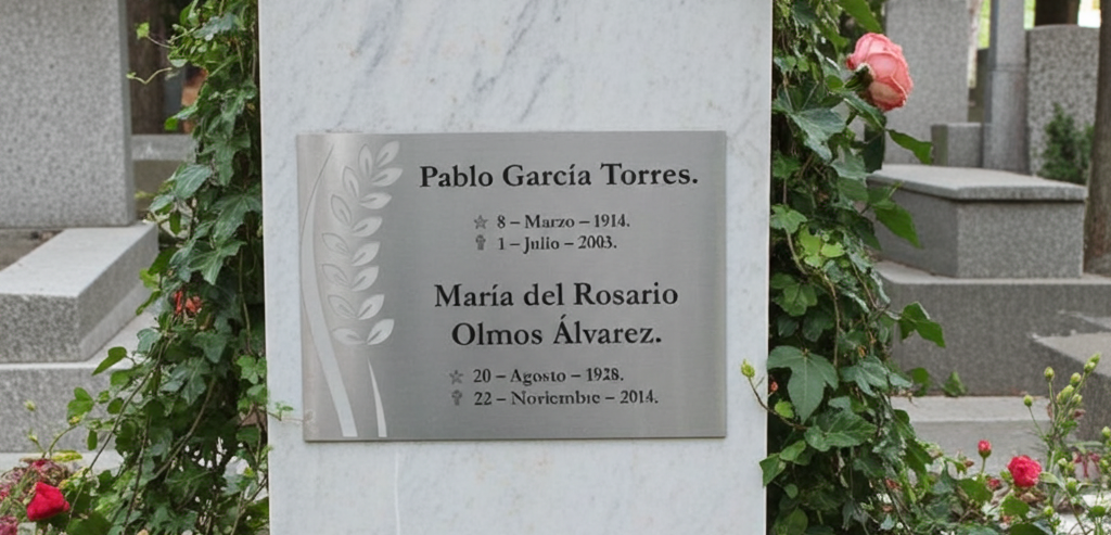lápida de aluminio personalizada