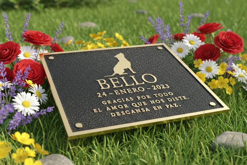 placa memorial para cementerio