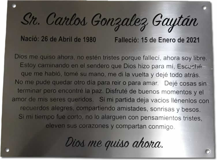 grabado en metal acero inoxidable