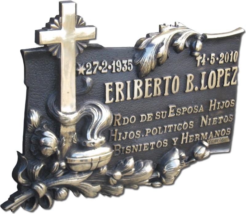 lapida de bronce